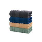 Mush Ultra Soft & Super Absorbent 600 Gsm Bamboo Bath Towel (Space Grey, Navy Blue, Golden Brown & Olive Green) Pack Of 4