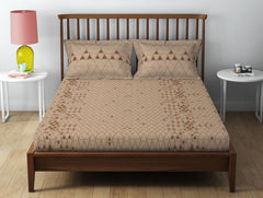 100% Cotton Double Bedsheet With 2 Pillow Cover - 90 X 100 Inches, Brown | Soft & Breathable, Comfortable & Durable Bedding For All Seasons