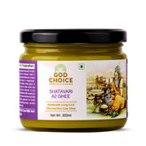 Premium Shatavari A2 Desi Cow Ghee By God Choice Organic Farms | High In Protein Fiber Healthy Desi Ghee For Bakes Cookies | (300ml) 10.1 Ounce | Jar Pack