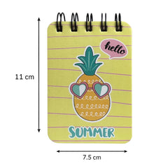 Spiral Pocket Notebook, Cute Mini Notepad, Handy Notebook For School, Office (Summer) 1Pc