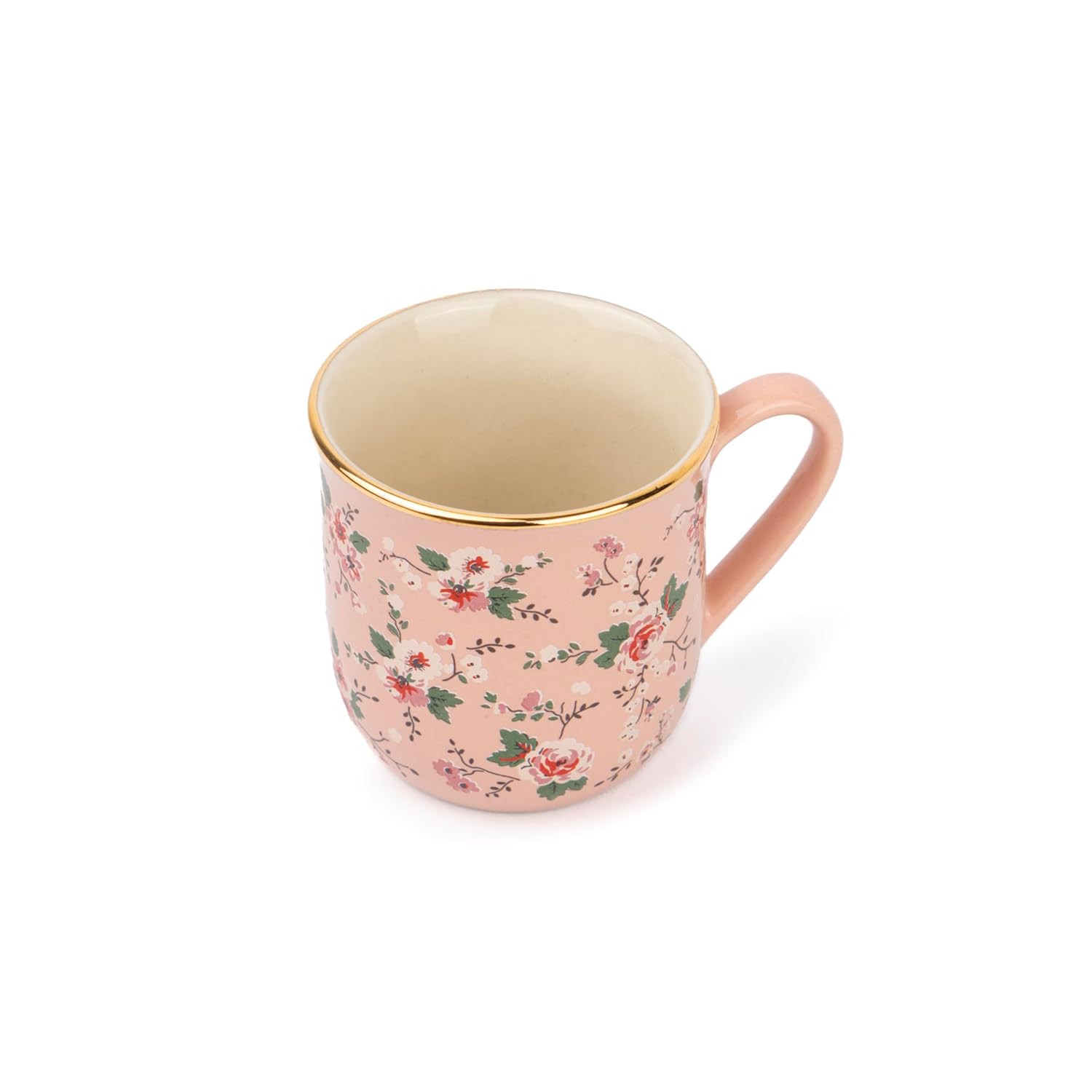 Ceramic Floral Tea Cups Set Of 6 - Pink Floral, 180ml Each | Tea Cup Set Of 6 - Premium Stoneware Tea Set | Ceramic Tea Cup With Glossy Finish - Small Cups For Tea | Microwave Safe & Dishwasher Safe Ceramic Floral Tea Cups Set Of 6 - Pink Floral, 180ml Each | Tea Cup Set Of 6 - Premium Stoneware Tea Set | Ceramic Tea Cup With Glossy Finish - Small Cups For Tea | Microwave Safe & Dishwasher Safe