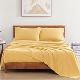1 Elastic Fitted Bedsheet For Super King Size & 2 Pillow Cover - 72 X 78 Inches, Yellow | Durable & Fade Resistant | Pure Comfort Of Organic Cotton