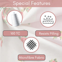 Includes 1 Queen Size Bedsheet With 2 Matching Pillow Covers - 90 X 100 Inches, Pink & White | Ideal For Modern Indian Bedrooms, Guest Rooms, & Everyday Home Use