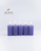 OCEAN BREEZE FRAGRANCE PILLAR CANDLE SET OF 5 | LONG BURNING TIME | GIFT SET