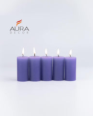 OCEAN BREEZE FRAGRANCE PILLAR CANDLE SET OF 5 | LONG BURNING TIME | GIFT SET