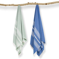 Mush 100% Bamboo Large Bath Towel 280 Gsm | Ultra Soft, Absorbent, Light Weight, & Quick Dry Towel For Bath, Travel, Gym, Beach, Pool & Yoga | Set Of 2 - Blue & Green