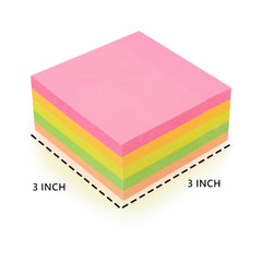 400 Pcs Super Sticky Note Pad, Plain Notes For Lists & Longer Notes | 5 Different Colors