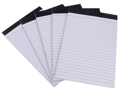 Writing Pad, A5 Size 35 Sheets Each, With Narrow-Ruled Sheet, Easy to Carry, Pack Of 5