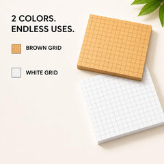 Checkered Sticky Notes, 100 Sheets Each - Self Adhesive Notes, Reminders, School & Organizing