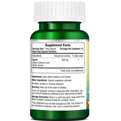Morpheme Remedies Garlic 500mg, Natural Way To Support The Heart Health | 60 Veg Capsules 100gm 0.2lbs