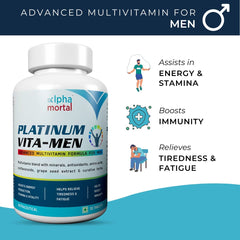 Alpha Mortal Platinum Daily Multivitamin Tablets | Enhances Stamina, Energy, Joint Health, Recovery & Endurance | 30 Tablets , 50gm 0.1lbs