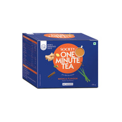 Society One Minute Tea Masala Instant Tea Premix 14gm X 24 Sachets - 336gm, 11.8 Ounce | Made With Ginger, Clove, Black Pepper, Cinnamon - Low Caffeine Chai Patti | Flavored Instant Masala Chai