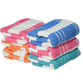 Khillayox 100% Cotton Hand Towel 900 Gsm | Soft & Absorbent Multipurpose Towels For Bathroom, Kitchen, Gym, & Spa | Set Of 6- (Teal, Pink, Blue)