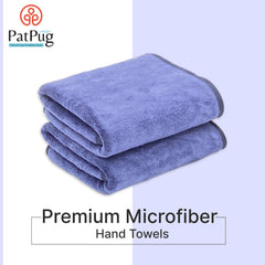 Patpug Ultra Soft Microfiber Hand Towel 400 | Comfortable, Fade Resistant, Highly Absorbent, Quick Drying Towel (Royal Blue) - 2 Piece
