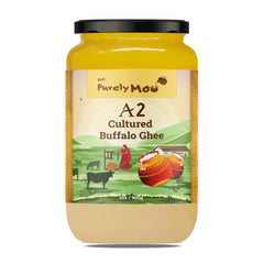 100% Natural A2 Cultured Buffalo Ghee By AMP Purely Moo | Traditional Bilona Method Healthy Buffalo Desi Ghee For Bones Health | (2 Litre) 67.6 Ounce | Jar Pack