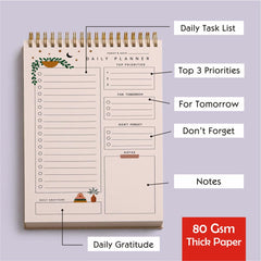 To Do List Notepad, Daily Planner Notepad Undated 54 Sheets/108 Pages, Checklist (Moon) Pack Of 1