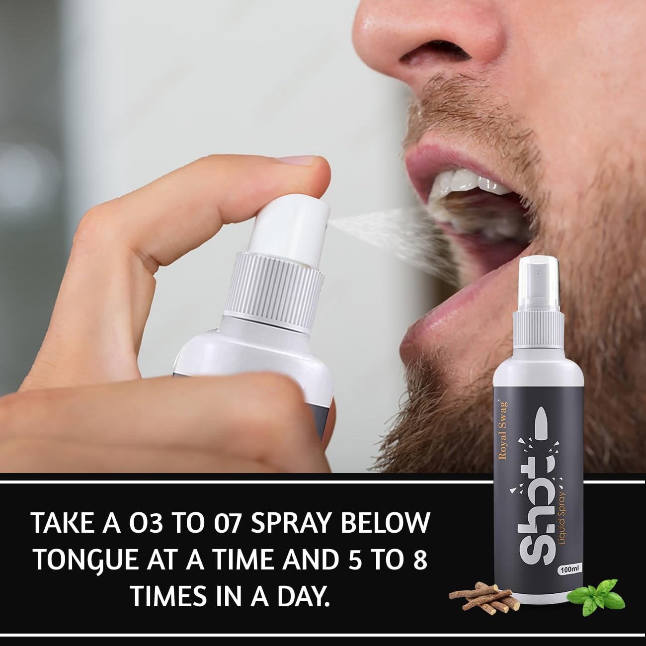 Royal Swag Shots Liquid Spray World-Class Anti Addiction Shot - 100% Natural & Effective 100ml Royal Swag Shots Liquid Spray World-Class Anti Addiction Shot - 100% Natural & Effective 100ml
