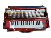 Musical Instrument Harmonium With Full Padding Chain Cover - 9 Scale Changer (With Coupler), 3 3/4 Octave, 3 Set Of Premier Star Reeds (Base, Male & Female), 37 Italian Keys