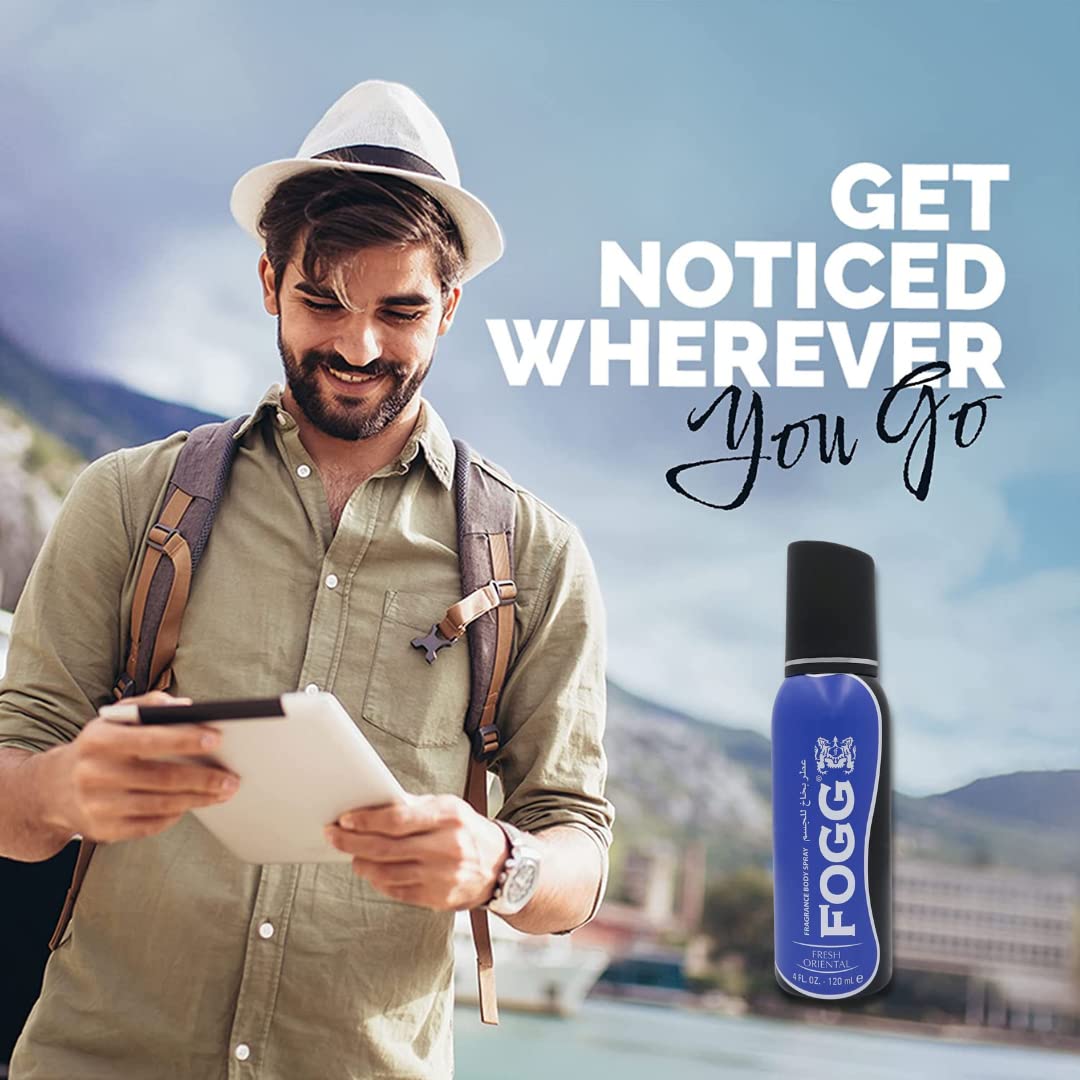 Fogg Fresh Oriental Premium No Gas Deodorant For Men | Long-lasting Perfume Body Spray 120ml 4 Fl.oz. Fogg Fresh Oriental Premium No Gas Deodorant For Men | Long-lasting Perfume Body Spray 120ml 4 Fl.oz.