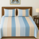 100% Cotton Double Bed Bedsheet Set With 2 Pillow Covers - 90 X 90 Inches, Multicolor | 144 Thread Count Soft & Breathable, For Bedroom & Gifting