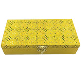 Designer Wodden Fancy Shagun Gift Boxes For Wedding, Shagun Cash Box Or Money Box With Mgi Printing For Wedding, Engagement, Holi, Diwali, Baby Showers, Colour - Yellow, Pack Of 2