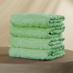 Musa Banana Face Towels 400 Gsm | Terry Face Towel With Free Bag | Super Soft & Ultra Absorbent Towels For Facewash (Ming Green)- Set Of 4