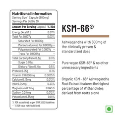 Unived Ksm-66 Ashwagandha 600mg Vegan Full Spectrum Root Extract Standardized To 5% Withanolides For Stress, Anxiety, Endurance, & Strength | 30 Vegan Capsules 50gm 0.1lbs