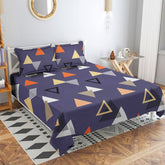 1 Double Bedsheet With 2 Pillow Covers | 90 X 90 Inches, Dark Blue - Double Bed Sheet Breathable | Wrinkle Free & Ultra Soft 160 Thread Count Super Soft