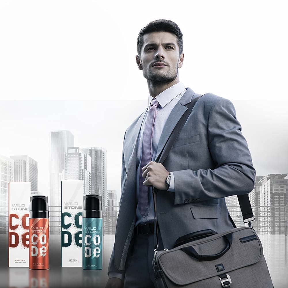 Wild Stone Code Steel & Copper No Gas Body Perfume Spray 240ml 8.1 Fl.oz. Pack Of 2 For Men | Long Lasting Wild Stone Code Steel & Copper No Gas Body Perfume Spray 240ml 8.1 Fl.oz. Pack Of 2 For Men | Long Lasting