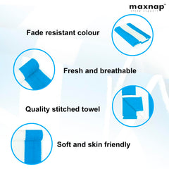 Maxnap Sunstripe Premium Cabana Striped Towel 600 Gsm | 100% Cotton, Soft & Quick-Dry Pool Towels - Set Of 2 (Blue)