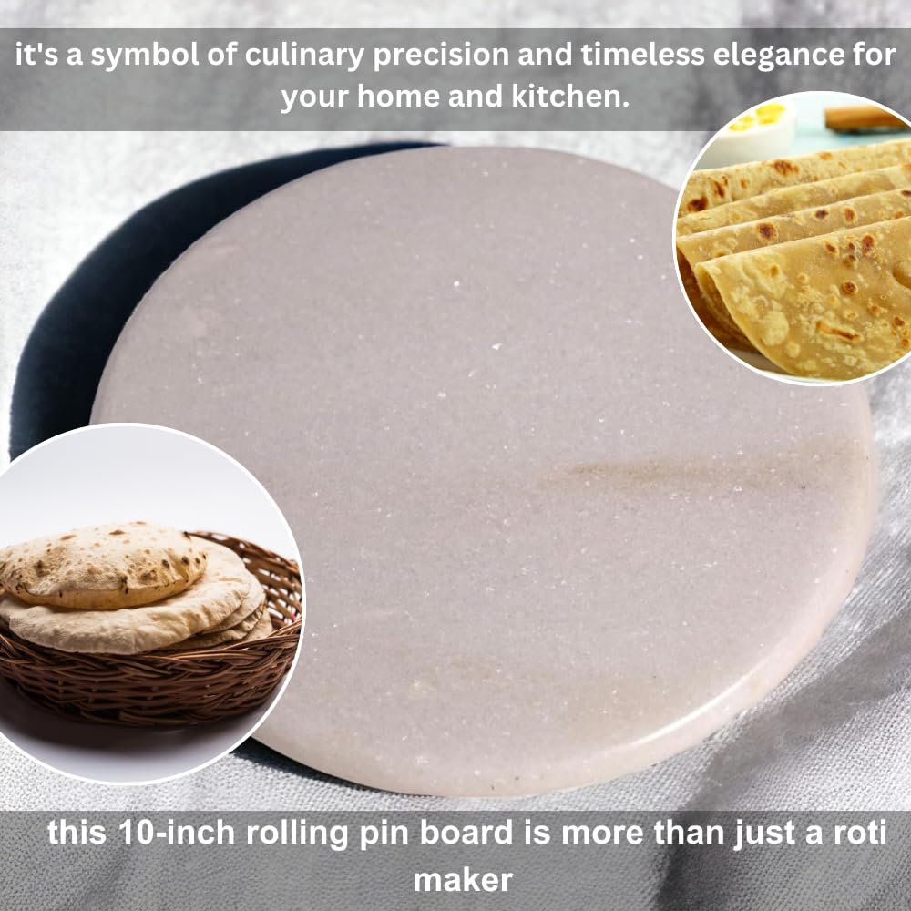 White Marble Chakla 10 Inch (Off-White) | Rolling Pin Board - Roti Maker - Phulka Maker | Chapati Maker For Home & Kitchen - Full Finished Marble Roti Maker Kitchen Utensil White Marble Chakla 10 Inch (Off-White) | Rolling Pin Board - Roti Maker - Phulka Maker | Chapati Maker For Home & Kitchen - Full Finished Marble Roti Maker Kitchen Utensil