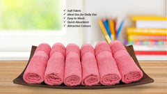 Caslino Small Cotton Face Towels 1200 Gsm | Soft & Absorbent Towel For Women & Men - Coral Red (Pack Of 12)