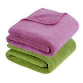 Fezora Microfiber Bath Towel 400 Gsm | For Men & Women Soft & Absorbent Weft Knitting Towels | Quick Dry Large Size Towel (Wine & Pista) - 2 Piece