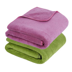 Fezora Microfiber Bath Towel 400 Gsm | For Men & Women Soft & Absorbent Weft Knitting Towels | Quick Dry Large Size Towel (Wine & Pista) - 2 Piece