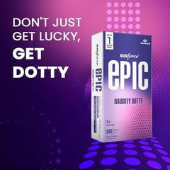 Manforce Epic Naughty Dotty Premium Condoms | 10 Sheets | Extra Dotted With 1800 Square Dots