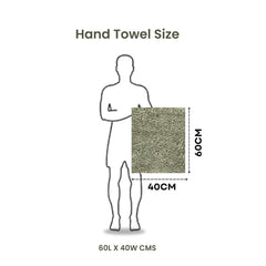 Akiko Home 100% Cotton Essential Series Hand Towels 800 Gsm | Soft, Absorbent & Durable, Cotton Hand Towel | Pack Of 4 (Green & Grey)