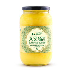 100% Natural A2 Cow Ghee Desi By Sarthak Satvik | Nutrient Rich Ghee Made With Traditional Binola Method Good For Health | (1 Litre) 33.8 Ounce | Jar Pack