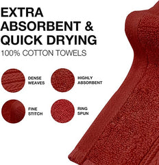 Jenny Denial 100% Cotton Large Size Bath Towel 500 Gsm | Ultra Soft & Quick Drying Quantity Bath Towel For Men & Women (Red) - Pack Of 1