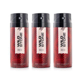 Wild Stone Red Deodorants Body Spray Pack Of 3 For Men 675ml 22.8 Fl.oz. | Perfect For Use Night Wedding