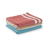 VƤRde Premium Handloom Bath Towels 180 Gsm | Towel For Men & Women | Striped & Solid Pattern (Multicolor Set Of 3)
