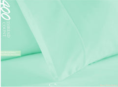 Single Size Fitted Bedsheet With 2 Pillow Covers - 36 X 78 Inches, Light Aqua | All-Round Elastic | Comfortable, Wrinkle Resistant, Fade Resistant & Environmentally Friendly