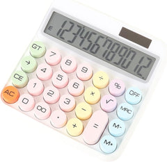 Nilzone Mechanical Switch Calculator Cute 12 Digit Large LCD Display And Buttons, Calculator With Large LCD Display Great For Everyday Life And Basic Office Work (Solar Calculator)