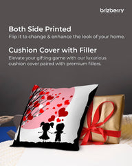 Premium Pillow Cushion For Best Brother, Black Pillow - 16 Inch | Unique Thoughtful Cute Birthday Pillow Gift For Brother | Raksha Bandhan, Bhaidooj | With Filler Cushion - Design 23