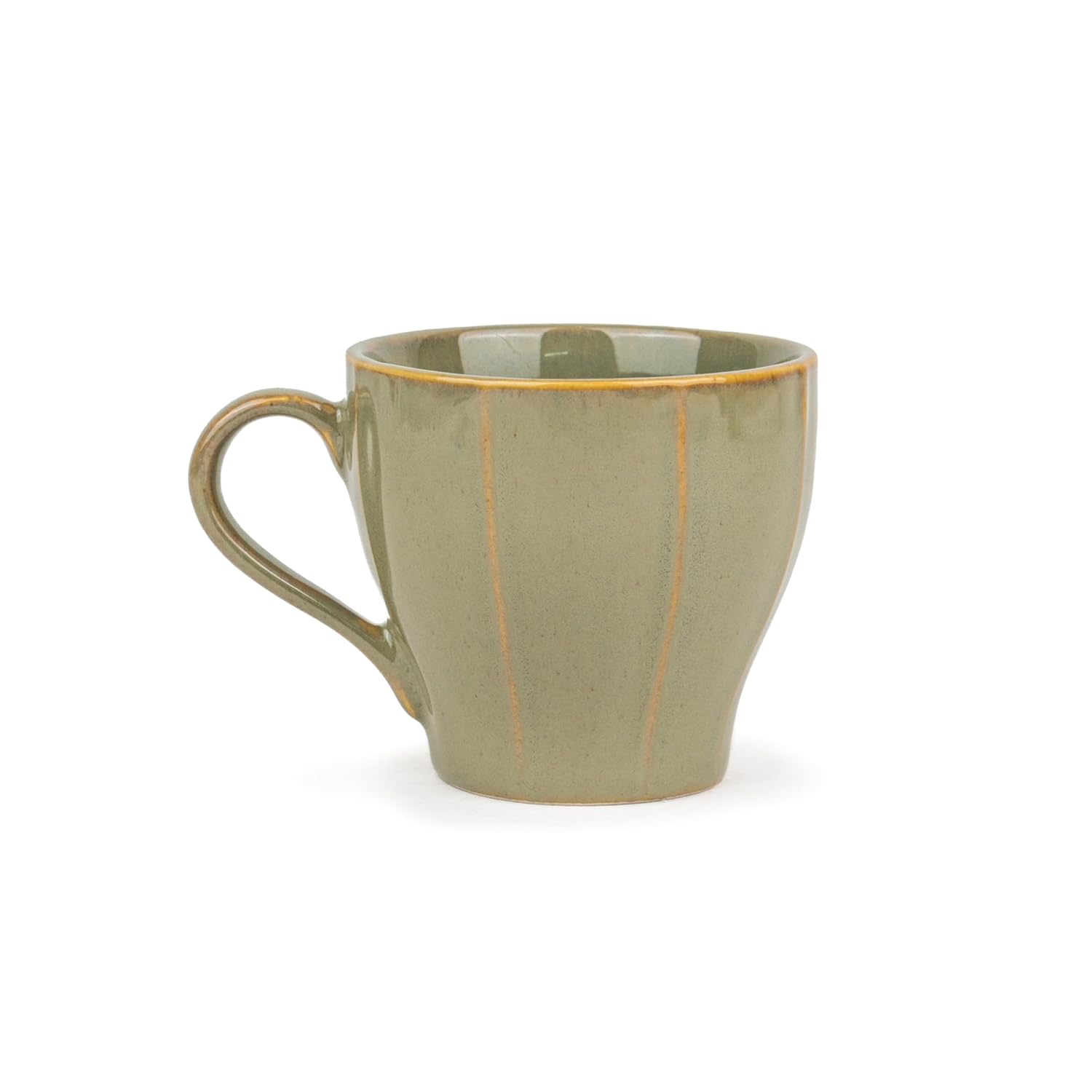 Ceramic Line Tea Cups Set Of 6 - Pista Green, 180ml Each | Tea Cup Set Of 6 - Premium Porcelain Tea Set | Ceramic Tea Cup With Glossy Finish - Small Cups For Tea | Line Tea Cup Only Ceramic Line Tea Cups Set Of 6 - Pista Green, 180ml Each | Tea Cup Set Of 6 - Premium Porcelain Tea Set | Ceramic Tea Cup With Glossy Finish - Small Cups For Tea | Line Tea Cup Only