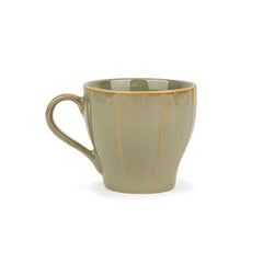 Ceramic Line Tea Cups Set Of 6 - Pista Green, 180ml Each | Tea Cup Set Of 6 - Premium Porcelain Tea Set | Ceramic Tea Cup With Glossy Finish - Small Cups For Tea | Line Tea Cup Only