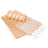 Destin Home Turkish Peshtemal Beach Towels 700 Gsm | Cotton Soft, Lightweight, Quick-Drying & Absorbent For Beach Pool Spa Picnic Travel (Yellow)- Set Of 2