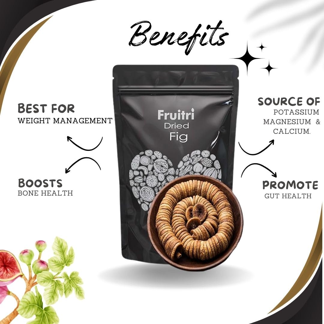 Premium Dried Fig Afghani Anjeer By Fruitri 1kg, | Dry Figs For Weight Management Digestion Immunity, Good Health, Rich In Dietary Fiber | 35.2 Ounce Premium Dried Fig Afghani Anjeer By Fruitri 1kg, | Dry Figs For Weight Management Digestion Immunity, Good Health, Rich In Dietary Fiber | 35.2 Ounce