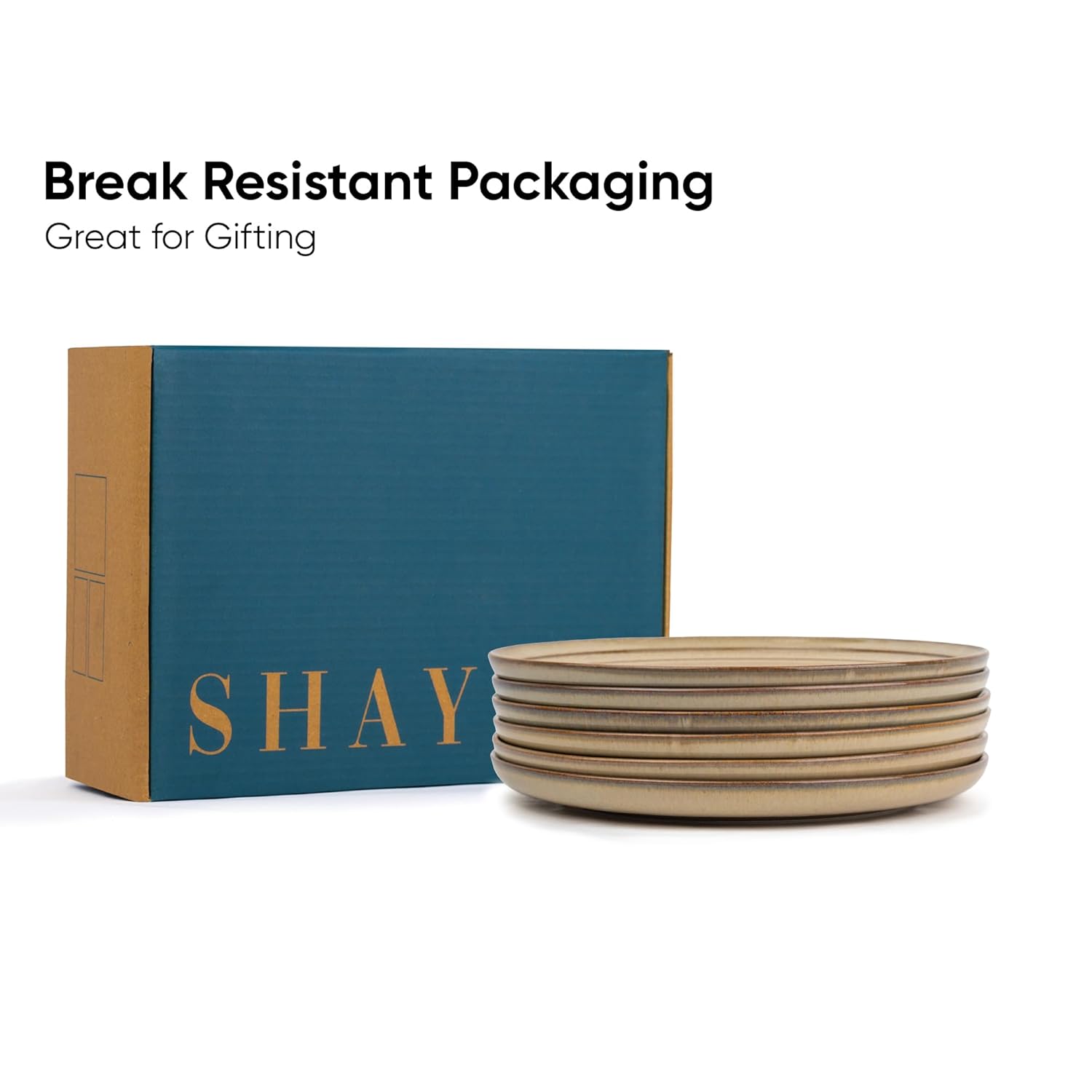 Ceramic Dinner Plates Set Of 6 Pieces, Beige Reactive | Ceramic Plates Set - Glossy Finish Plate Set | Ceramic Dinner Plates - Set Of 6 Plates For Dinner | Microwave Safe & Chip Resistant Ceramic Dinner Plates Set Of 6 Pieces, Beige Reactive | Ceramic Plates Set - Glossy Finish Plate Set | Ceramic Dinner Plates - Set Of 6 Plates For Dinner | Microwave Safe & Chip Resistant