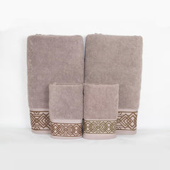 Rangoli 100% Cotton Fibre 2 Hand & 2 Bath Towel 1400 Gsm | Highly Durable & Absorbent Towel | Skin-Friendly & Quick Drying Luxury Towels (Brown) - Pack Of 4