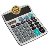 Deli Wm19710 12-digit Display Metal Calculator Big Size | 3 Years Warranty | With Steps Check & Correct Function Desktop Calculator - Silver